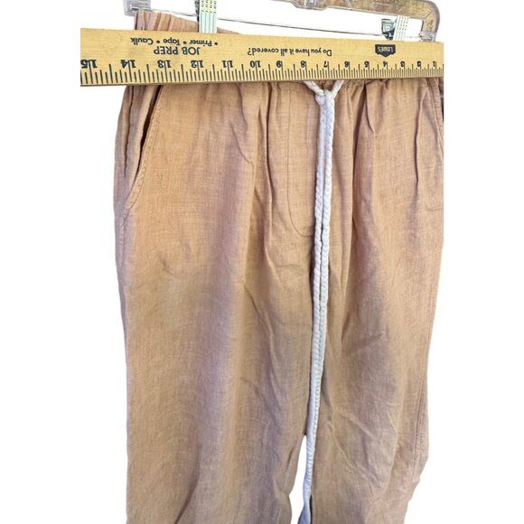 Free People Large Pull-on Faded Tan Cotton Linen Relaxed Drawstring Medium - Picture 6 of 9